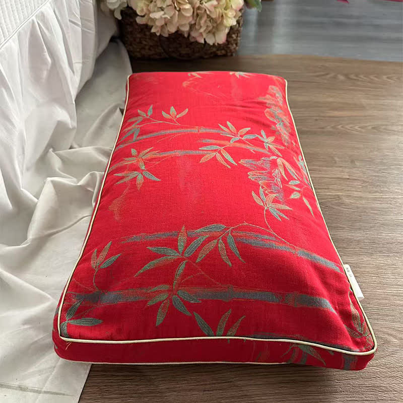 Kissenbezug aus Baumwollgaze im Bambus-Stil - 1 Stück Buchweizenkissen - Rot - 33 cm x 60 cm  - image 1