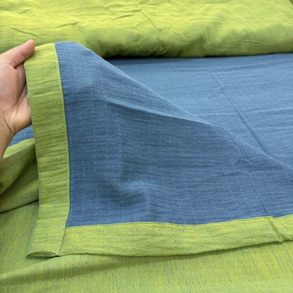 Minimalistische, wendbare Bettwäsche aus Baumwollgaze - Blau & Grün - Bettlaken - 220cm x 240cm - image 1