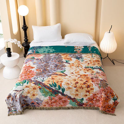 Wendesteppdecke aus Baumwollgaze mit verträumten Blumen - 230cm x 250cm - image 0