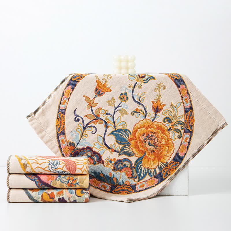 Saugfähiges Küchentuch aus Baumwolle im Vintage-Stil mit Blumenmuster - image 1