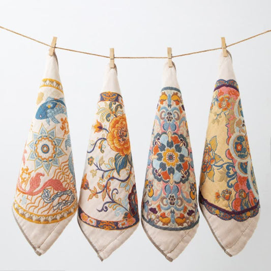 Saugfähiges Küchentuch aus Baumwolle im Vintage-Stil mit Blumenmuster - 4er-Set - image 0