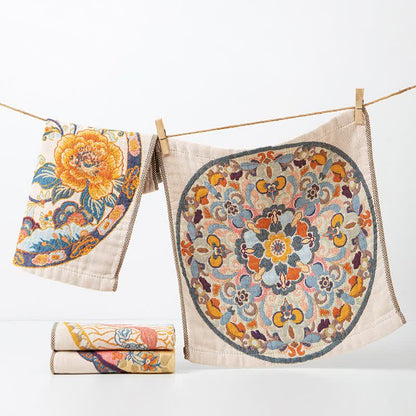 Saugfähiges Küchentuch aus Baumwolle im Vintage-Stil mit Blumenmuster - image 2