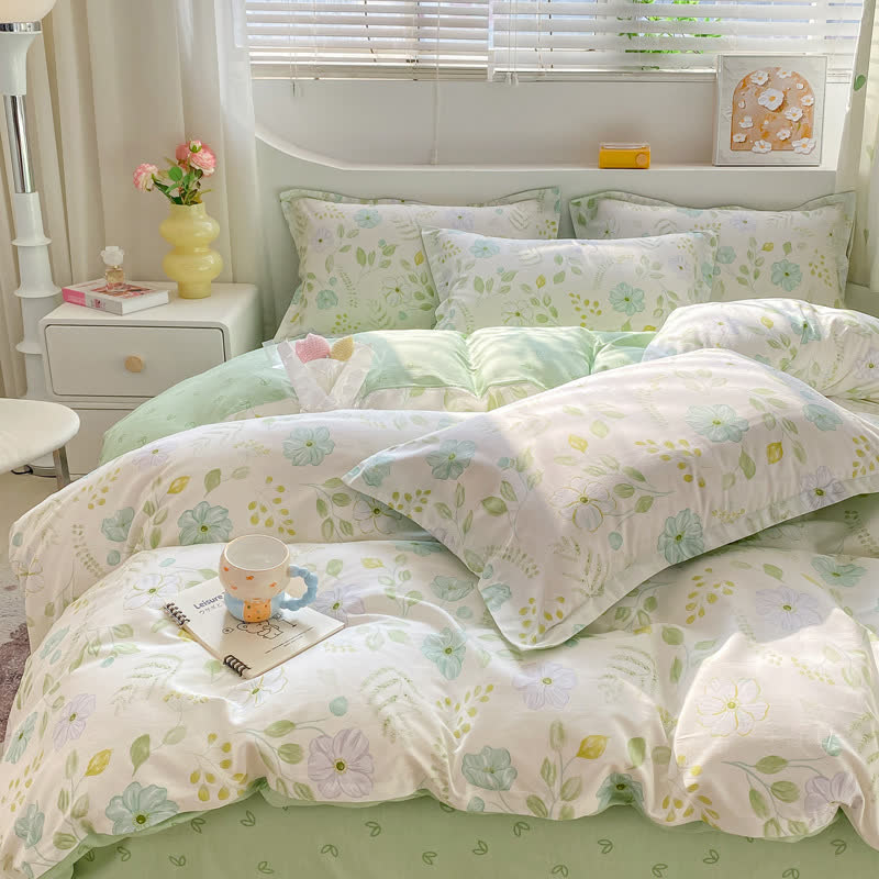 Bettwäscheset aus Baumwolle mit frischem botanischem Blumenmuster - Bettwäsche-Set - 220cm x 240cm - image 0