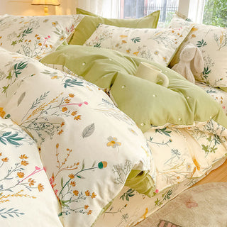 Bettwäscheset aus Baumwolle mit zartem Blättermuster - Bettwäsche-Set - 220cm x 240cm - image 0