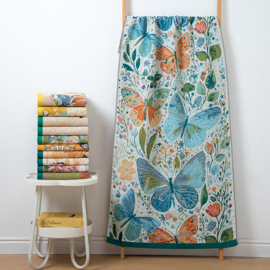 Retro saugfähiges Badetuch aus Baumwollgaze - A - 80 cm x 160 cm - image 0