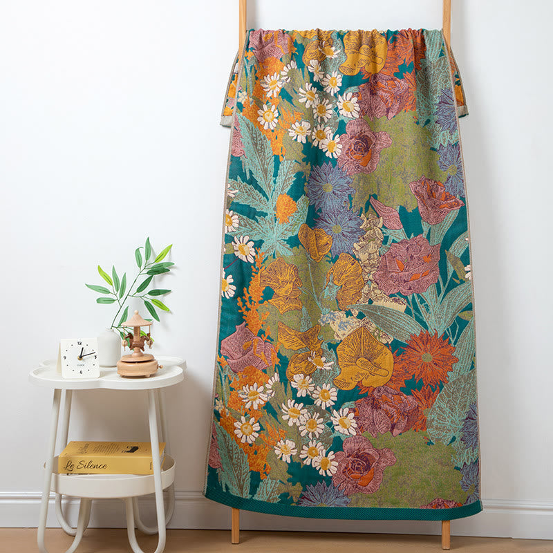 Retro saugfähiges Badetuch aus Baumwollgaze - E - 80 cm x 160 cm - image 6
