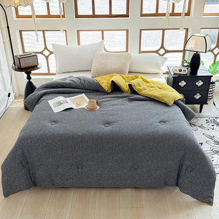 Steppdecke aus Baumwollgaze mit dezentem Muster - Winterquilt - 220cm x 240cm - image 0