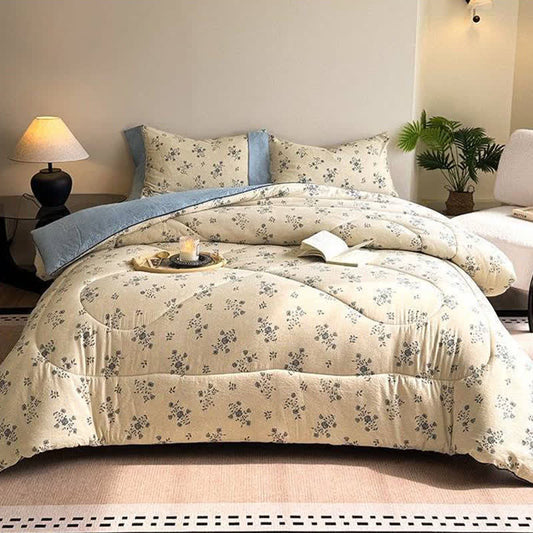 Wendesteppdecke mit romantischer Rose im Landhausstil - Winterquilt - 220cm x 240cm - image 0