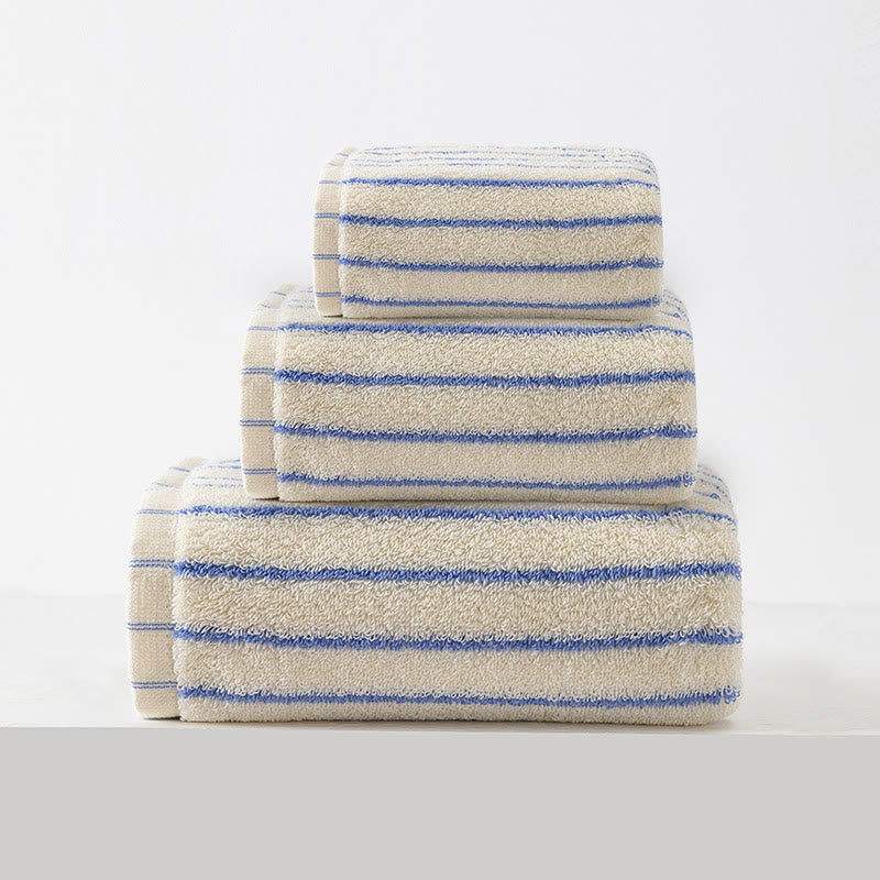 Set aus weichen Badetüchern aus reiner Baumwolle - Weiß - 3er-Set - 34 cm x 34 cm+34 cm x 74 cm+70 cm x 140cm - image 11