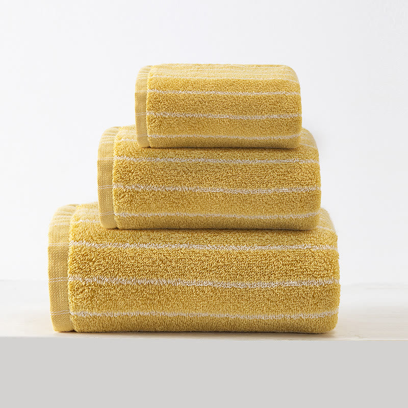 Weiches Badetuch-Set aus reiner Baumwolle (3er-Pack) - Gelb - 3er-Set - 34 cm x 34 cm+34 cm x 74 cm+70 cm x 140cm - image 8