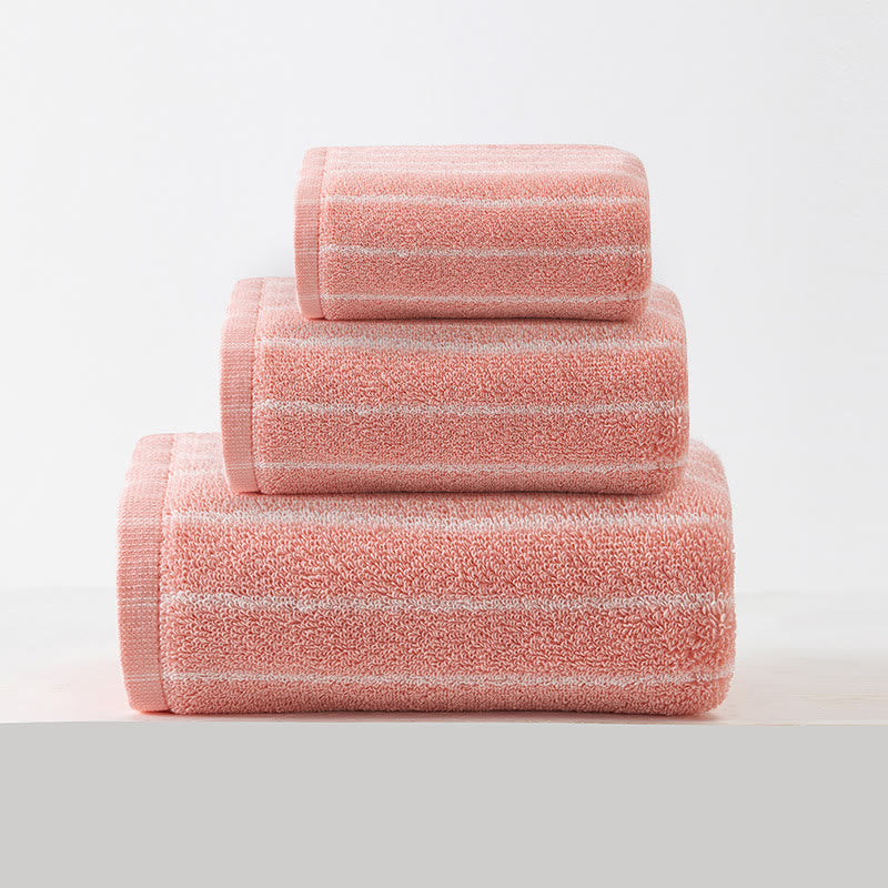 Set aus weichen Badetüchern aus reiner Baumwolle - Rosa - 3er-Set - 34 cm x 34 cm+34 cm x 74 cm+70 cm x 140cm - image 10
