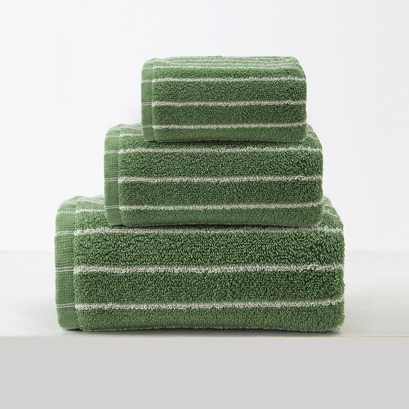 Weiches Badetuch-Set aus reiner Baumwolle (3er-Pack) - Grün - 3er-Set - 34 cm x 34 cm+34 cm x 74 cm+70 cm x 140cm - image 9