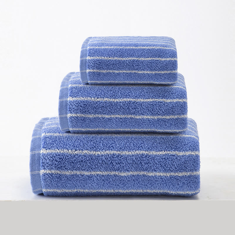 Weiches Badetuch-Set aus reiner Baumwolle (3er-Pack) - Blau - 3er-Set - 34 cm x 34 cm+34 cm x 74 cm+70 cm x 140cm - image 7