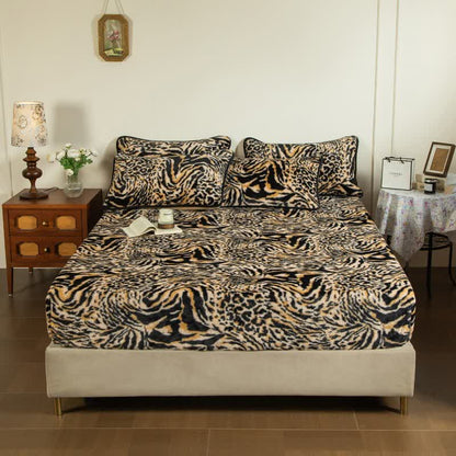 Plüsch-Spannbettlaken mit Leopardenmuster - Spannbettlaken - 200cm x 220cm - image 2