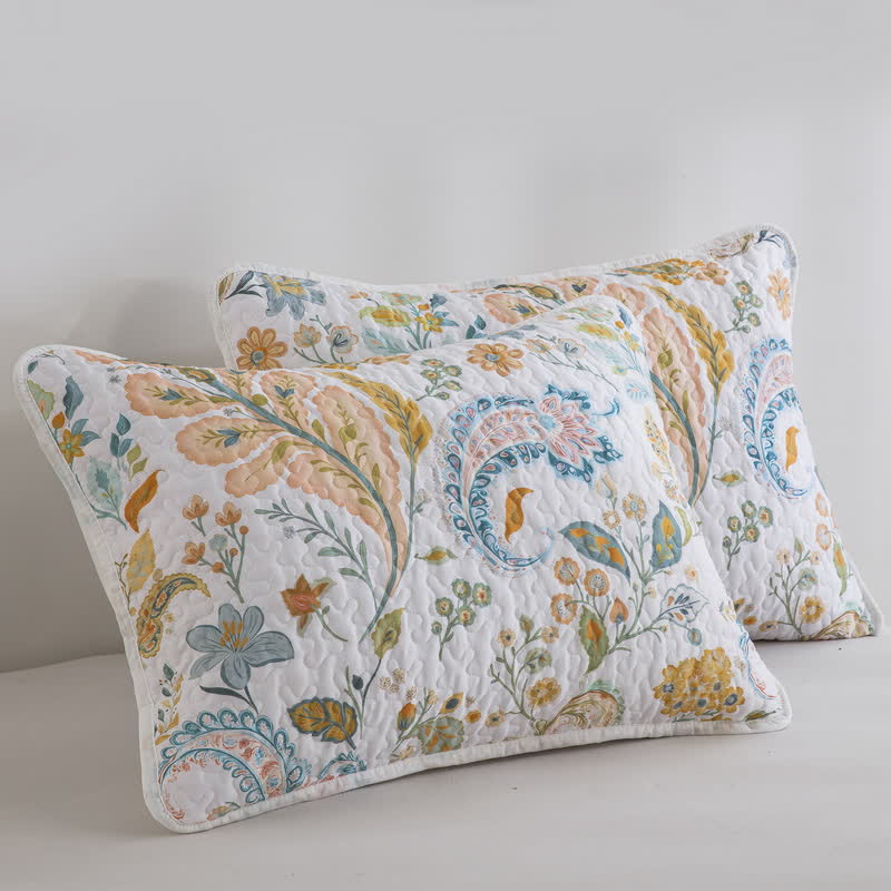 Gestepptes Bettwäscheset aus Baumwolle mit Blumenmuster und Paisleymuster (3-teilig) - image 5