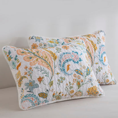 Gestepptes Bettwäscheset aus Baumwolle mit Blumenmuster und Paisleymuster (3-teilig) - image 5