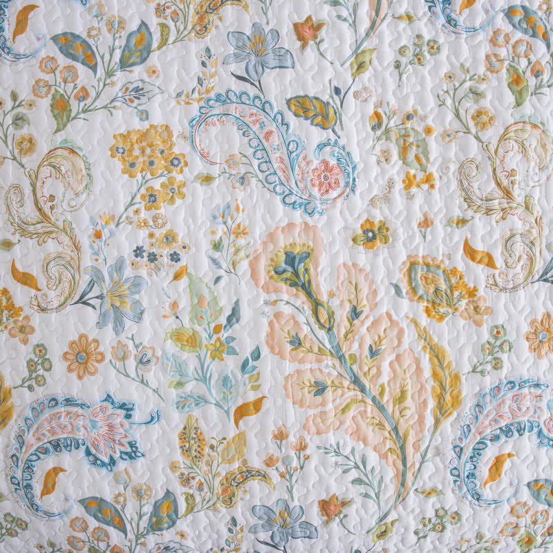 Gestepptes Bettwäscheset aus Baumwolle mit Blumenmuster und Paisleymuster (3-teilig) - image 6