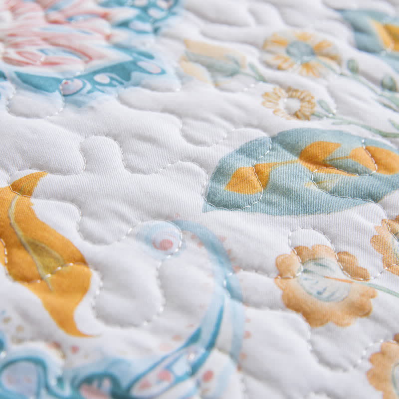 Gestepptes Bettwäscheset aus Baumwolle mit Blumenmuster und Paisleymuster (3-teilig) - image 8