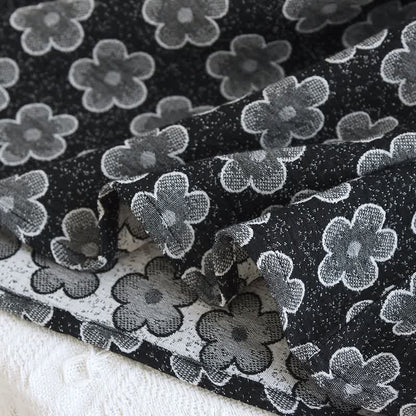 Schwarze Nachtwäsche aus Jacquard-Baumwolle mit Blumenmuster - image 6