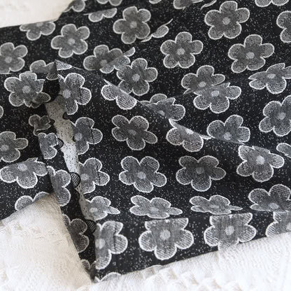 Schwarze Nachtwäsche aus Jacquard-Baumwolle mit Blumenmuster - image 9