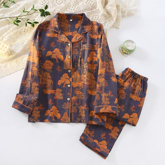 Pavilion Landscape Pyjama-Set aus Baumwollgaze - XXL - image 0