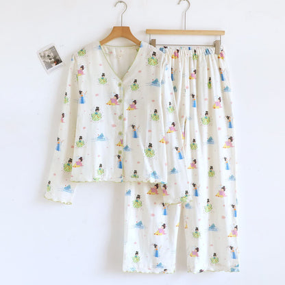 Orientalische Cartoon-Prinzessin-Loungewear aus Baumwollgaze - XL - image 0