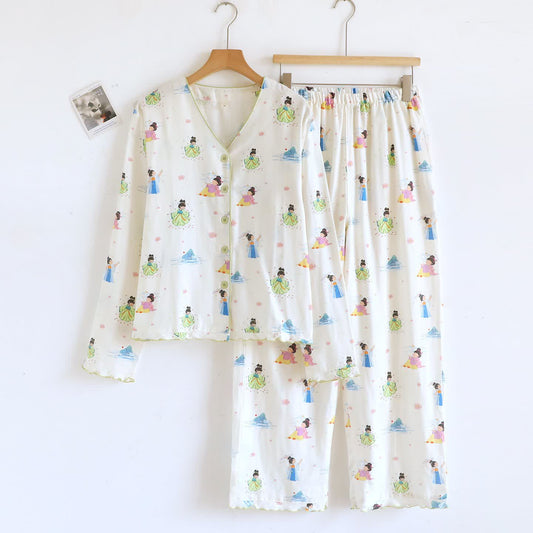 Orientalische Cartoon-Prinzessin-Loungewear aus Baumwollgaze - XL - image 0