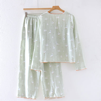 Loungewear-Set aus Baumwollgaze mit Cartoon-Ente - image 1