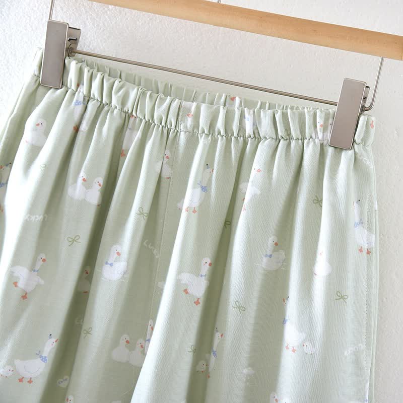 Loungewear-Set aus Baumwollgaze mit Cartoon-Ente - image 7