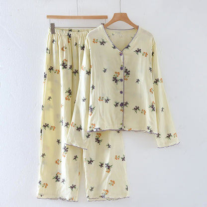 Loungewear-Set aus Baumwollgaze mit Mispelfrüchten - XL - image 0