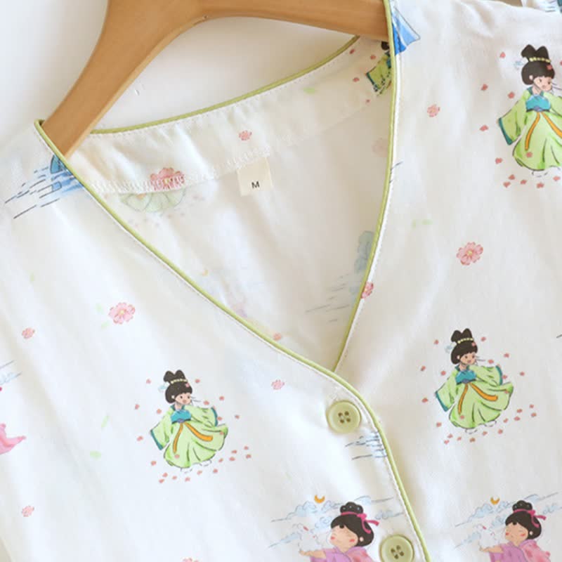 Orientalische Cartoon-Prinzessin-Loungewear aus Baumwollgaze - image 4