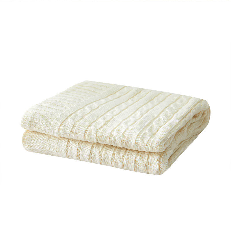Ownkoti Einfarbige Sofa-Strickdecke aus Baumwolle - image 24