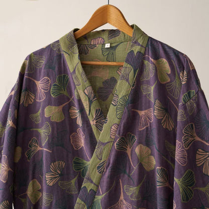 Kimono-Bademantel aus Ginkgo-Biloba-Baumwolle - image 5