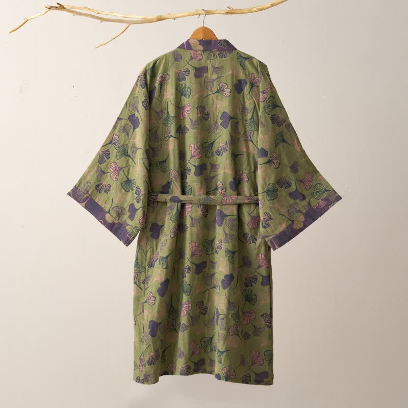 Kimono-Bademantel aus Ginkgo-Biloba-Baumwolle - image 16