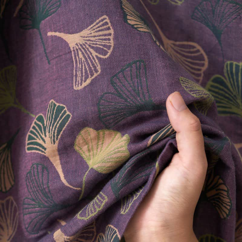 Kimono-Bademantel aus Ginkgo-Biloba-Baumwolle - image 6