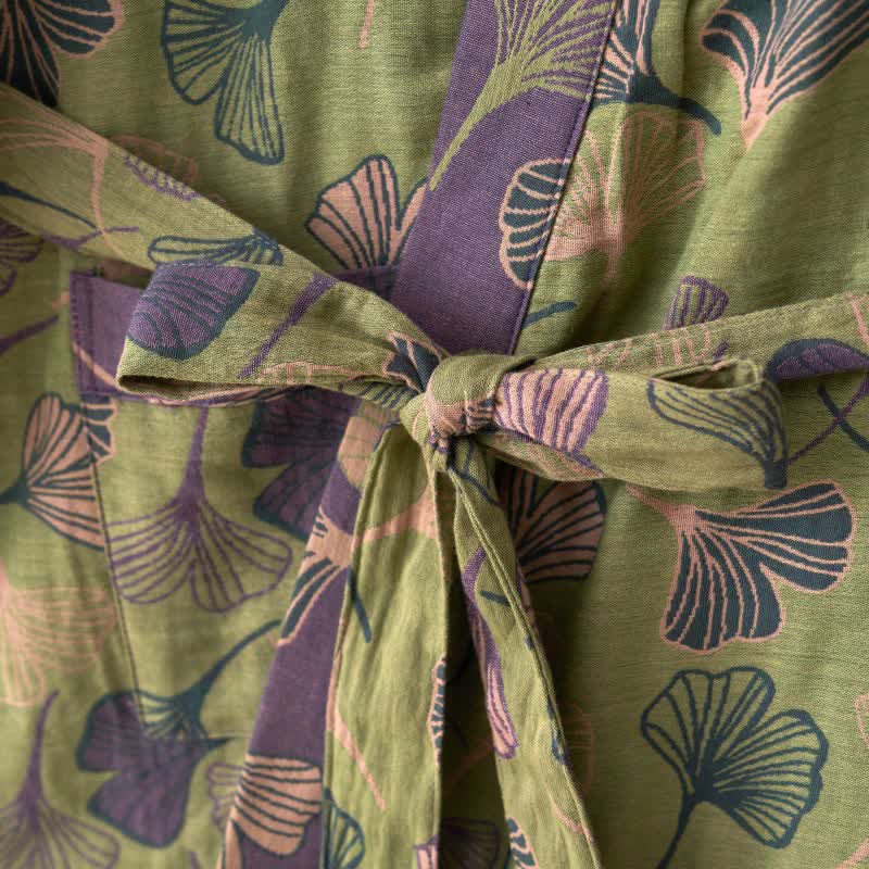 Kimono-Bademantel aus Ginkgo-Biloba-Baumwolle - image 18