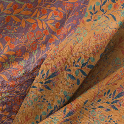 Ownkoti Vintage Kimono-Bademantel aus Baumwollgaze mit Blattmotiven - image 8