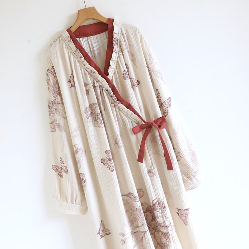Schmetterling Hanfu inspiriertes Baumwollgaze-Nachthemd - image 2