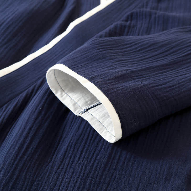 Unisex Minimalistischer Kimono-Bademantel aus Baumwollgaze - image 5