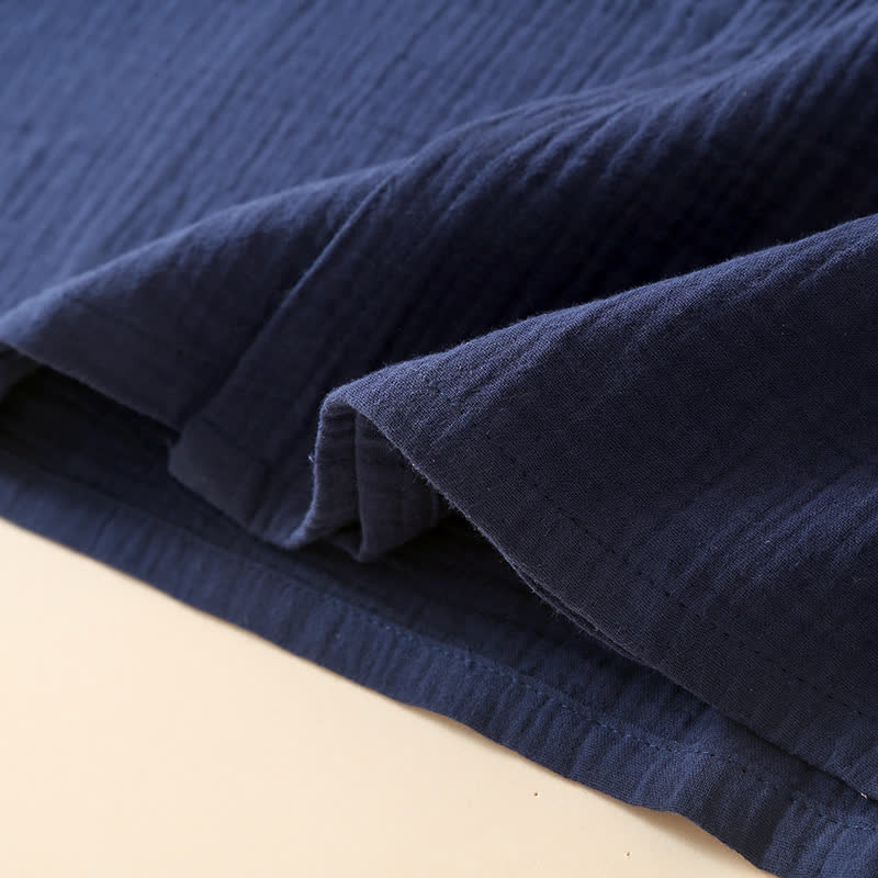 Unisex Minimalistischer Kimono-Bademantel aus Baumwollgaze - image 9