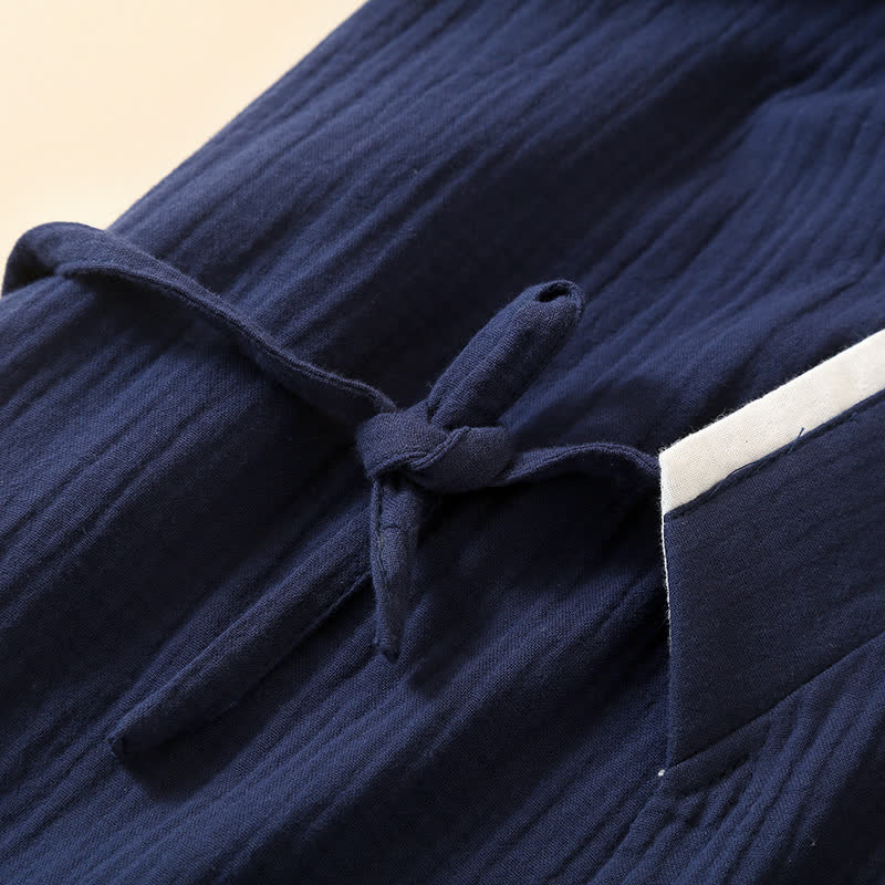Unisex Minimalistischer Kimono-Bademantel aus Baumwollgaze - image 7