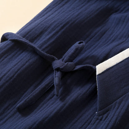 Unisex Minimalistischer Kimono-Bademantel aus Baumwollgaze - image 7