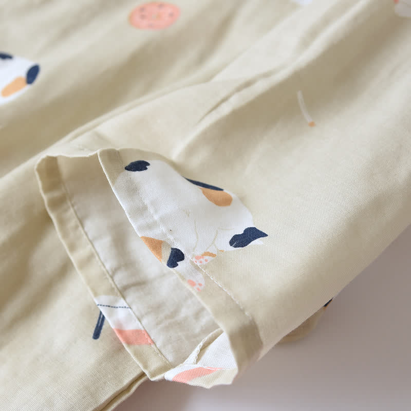 Passender Katzen-Kimono aus Baumwollgaze - image 8