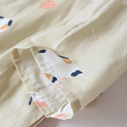 Passender Katzen-Kimono aus Baumwollgaze - image 8