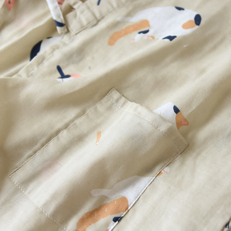 Passender Katzen-Kimono aus Baumwollgaze - image 11