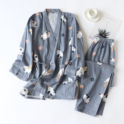 Passender Katzen-Kimono aus Baumwollgaze - image 15