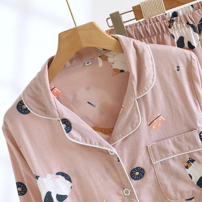 Passendes Loungewear-Set aus Baumwolle mit Cartoon-Katze - image 6