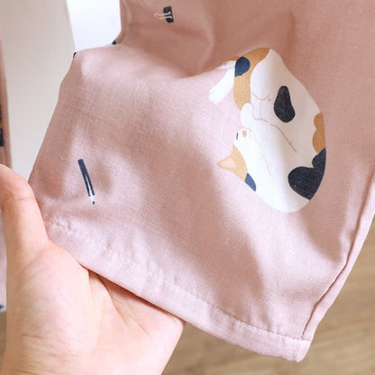 Passendes Loungewear-Set aus Baumwolle mit Cartoon-Katze - image 10