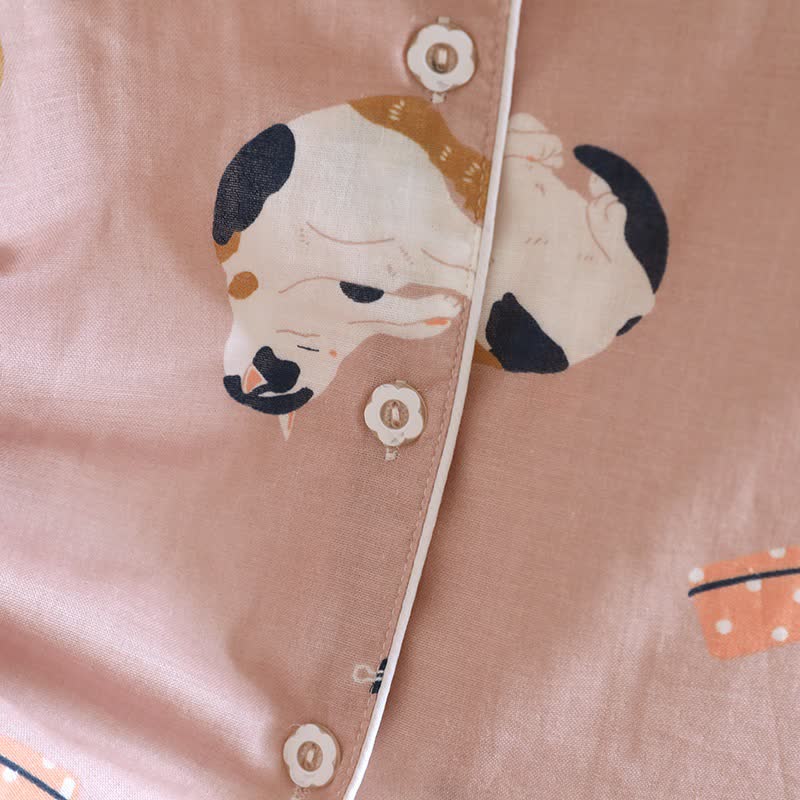 Passendes Loungewear-Set aus Baumwolle mit Cartoon-Katze - image 11