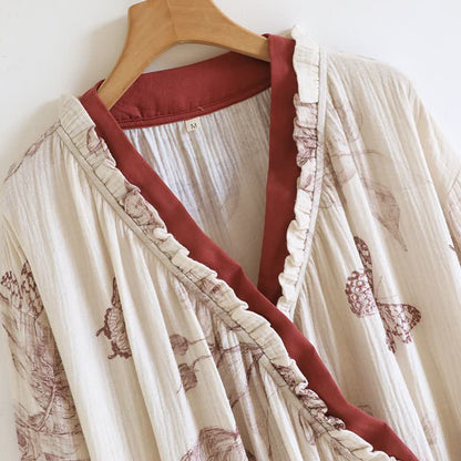 Schmetterling Hanfu inspiriertes Loungewear-Set aus Baumwolle - image 1